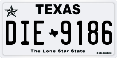 TX license plate DIE9186