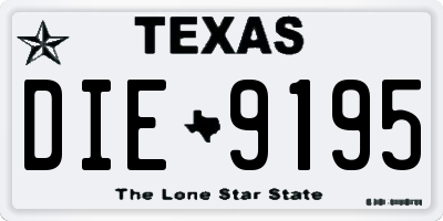 TX license plate DIE9195