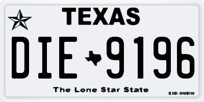 TX license plate DIE9196