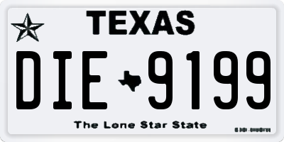TX license plate DIE9199