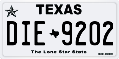 TX license plate DIE9202