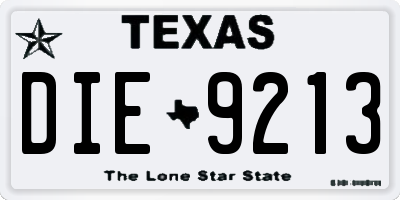 TX license plate DIE9213
