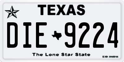 TX license plate DIE9224