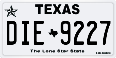 TX license plate DIE9227