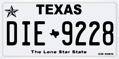 TX license plate DIE9228