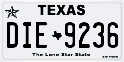 TX license plate DIE9236