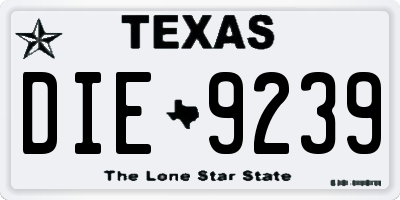 TX license plate DIE9239