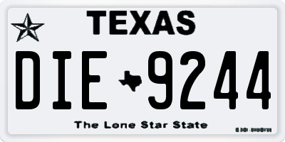 TX license plate DIE9244