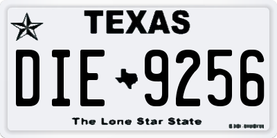 TX license plate DIE9256