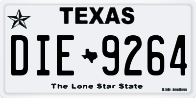 TX license plate DIE9264
