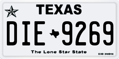 TX license plate DIE9269