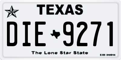 TX license plate DIE9271