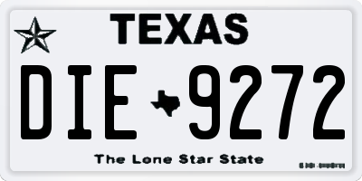 TX license plate DIE9272