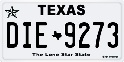 TX license plate DIE9273