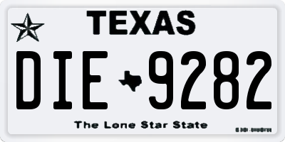 TX license plate DIE9282
