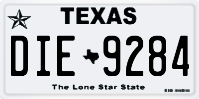 TX license plate DIE9284