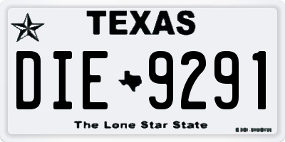 TX license plate DIE9291
