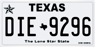 TX license plate DIE9296