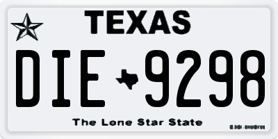 TX license plate DIE9298