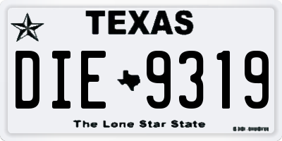 TX license plate DIE9319
