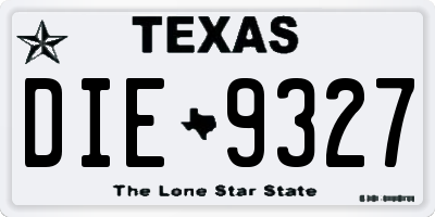 TX license plate DIE9327
