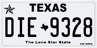TX license plate DIE9328