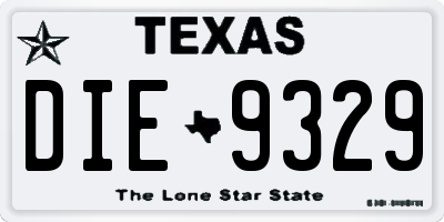 TX license plate DIE9329