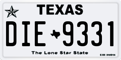 TX license plate DIE9331