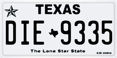 TX license plate DIE9335