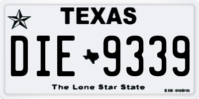 TX license plate DIE9339