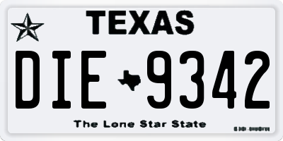 TX license plate DIE9342