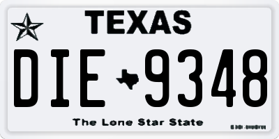 TX license plate DIE9348