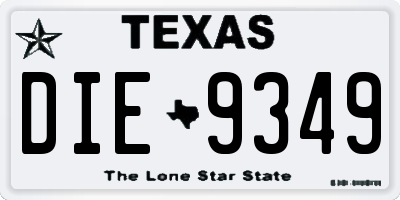 TX license plate DIE9349