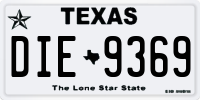 TX license plate DIE9369