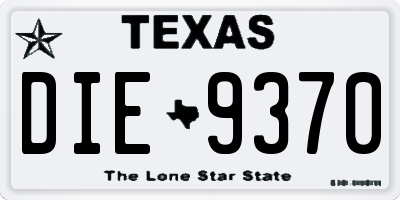 TX license plate DIE9370