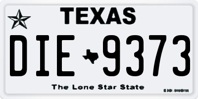 TX license plate DIE9373