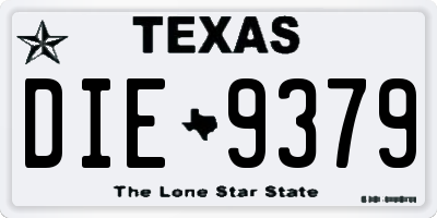 TX license plate DIE9379