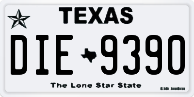 TX license plate DIE9390