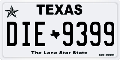 TX license plate DIE9399