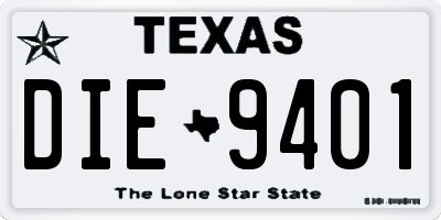TX license plate DIE9401