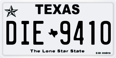 TX license plate DIE9410