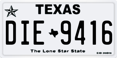 TX license plate DIE9416