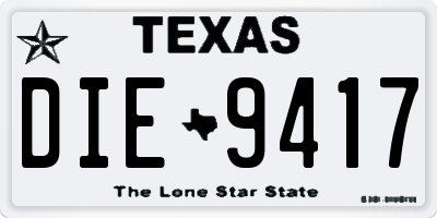 TX license plate DIE9417