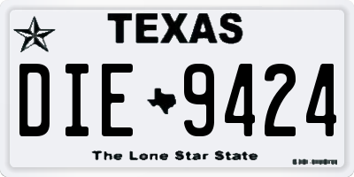 TX license plate DIE9424