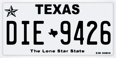 TX license plate DIE9426