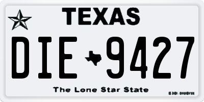 TX license plate DIE9427