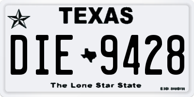 TX license plate DIE9428