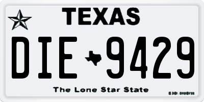 TX license plate DIE9429