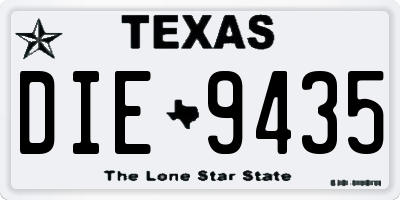 TX license plate DIE9435
