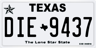 TX license plate DIE9437
